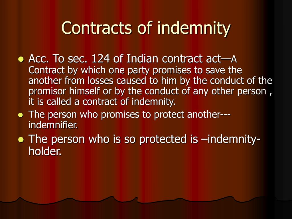 essay on contract of indemnity