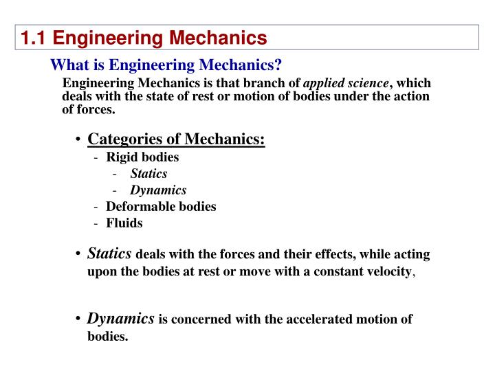 PPT Engineering Mechanics Part I Statics PowerPoint Presentation ID3918262