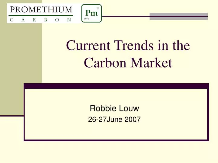 current trends in the carbon market n.