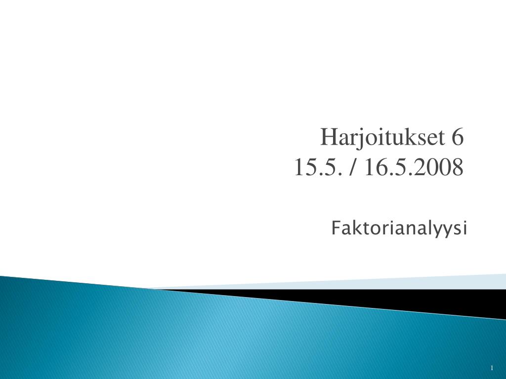 PPT - Faktorianalyysi PowerPoint Presentation, free download - ID:3920037