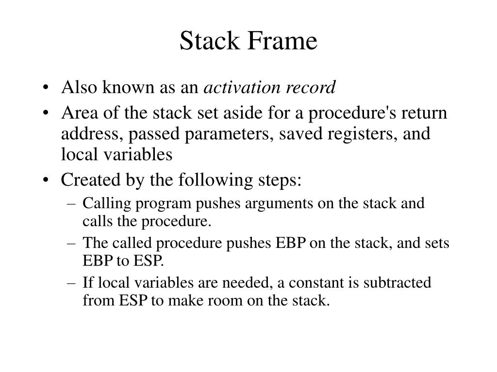 PPT - Lecture 20 Stack Frames and Recursion PowerPoint Presentation ...