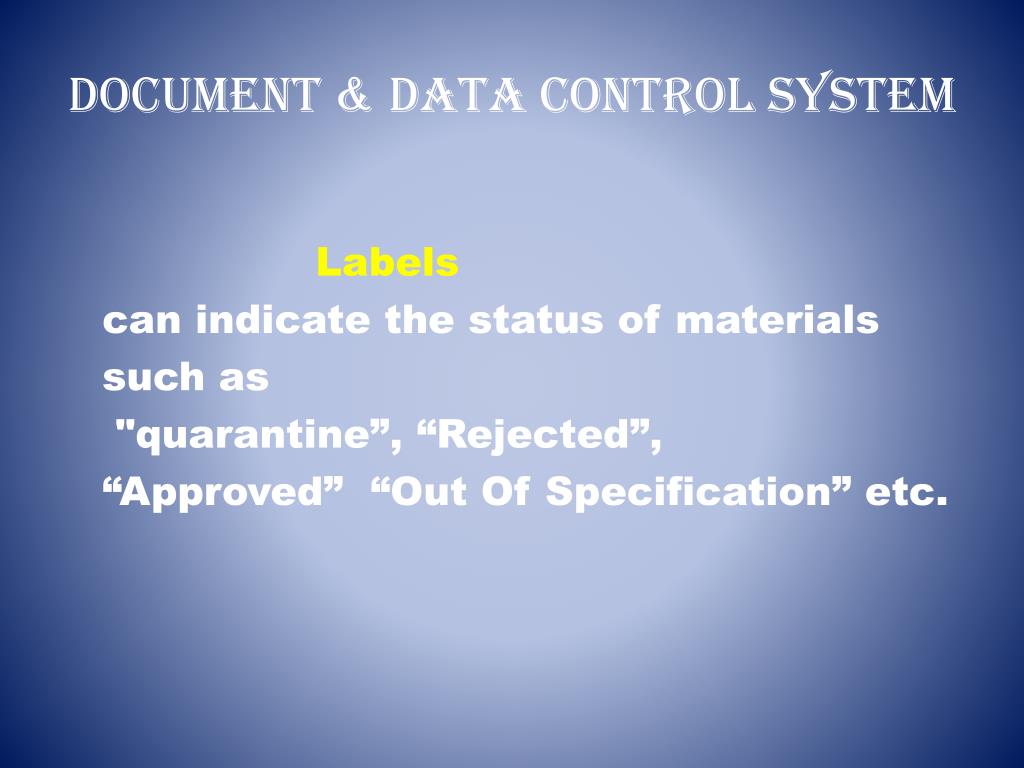 presentation on document and data control system