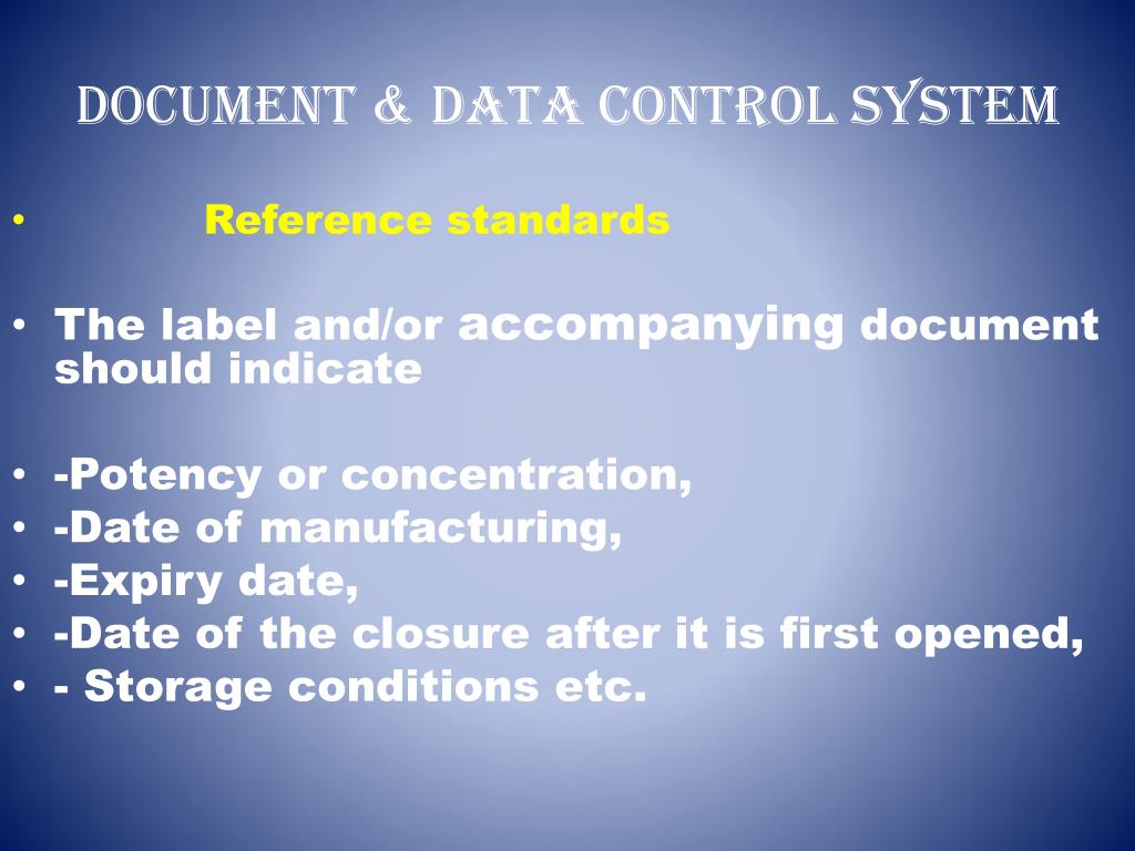 presentation on document and data control system