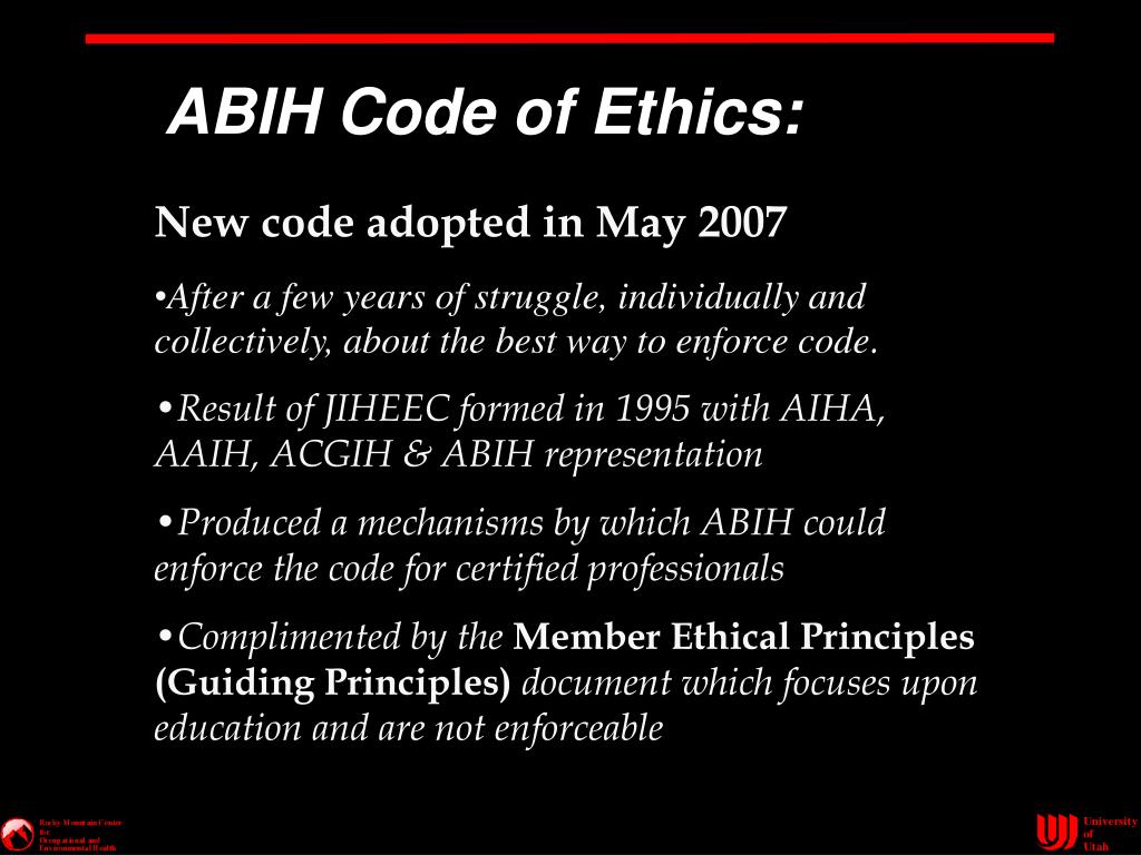 PPT - Section III ABIH Code Of Ethics PowerPoint Presentation, Free ...