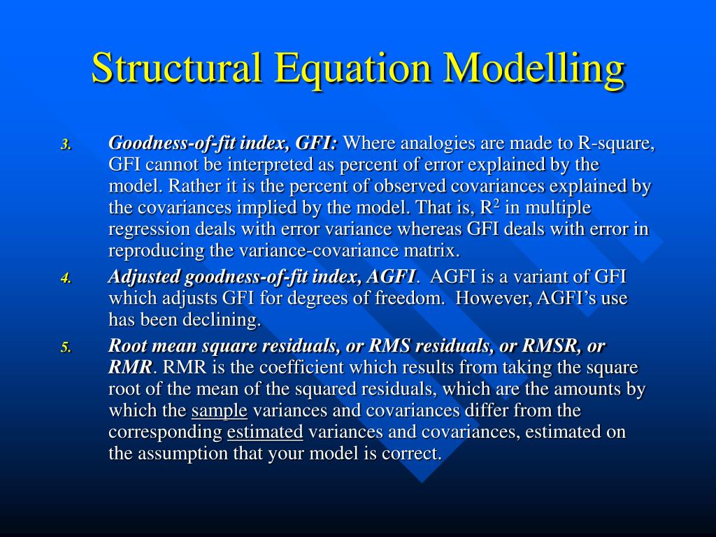 Structural model fit indices