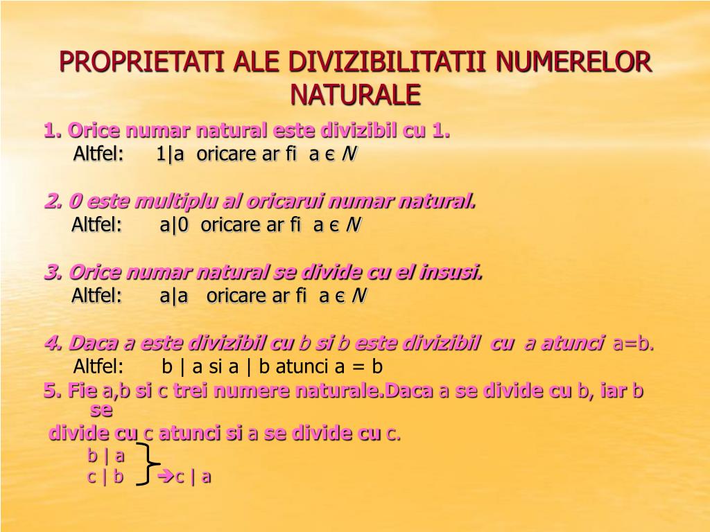 Suma Divizorilor Naturali Ai Lui 10 Este Numărul PPT - DIVIZIBILITATEA NUMERELOR NATURALE PowerPoint Presentation, free