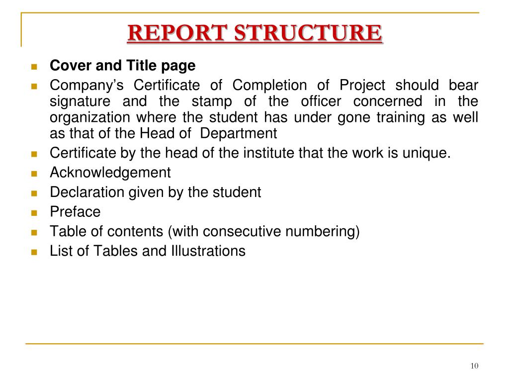 Report structure