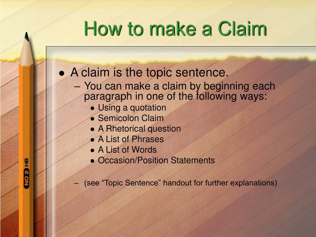 How To Make A Claim Sentence How To Make A Claim Sentence