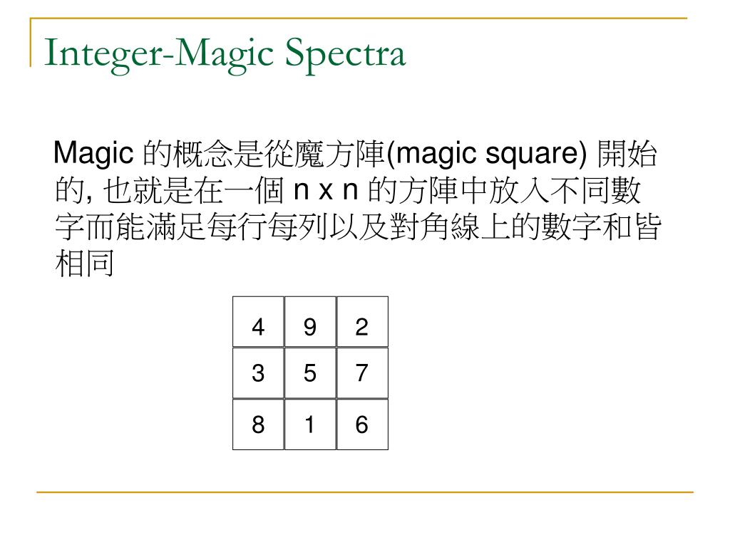 Ppt The Integer Magic Spectra Of Sun Graphs Powerpoint