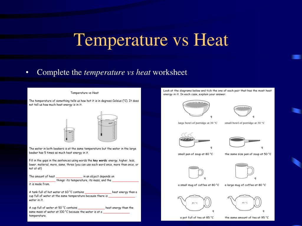 Heat And Temperature Worksheet