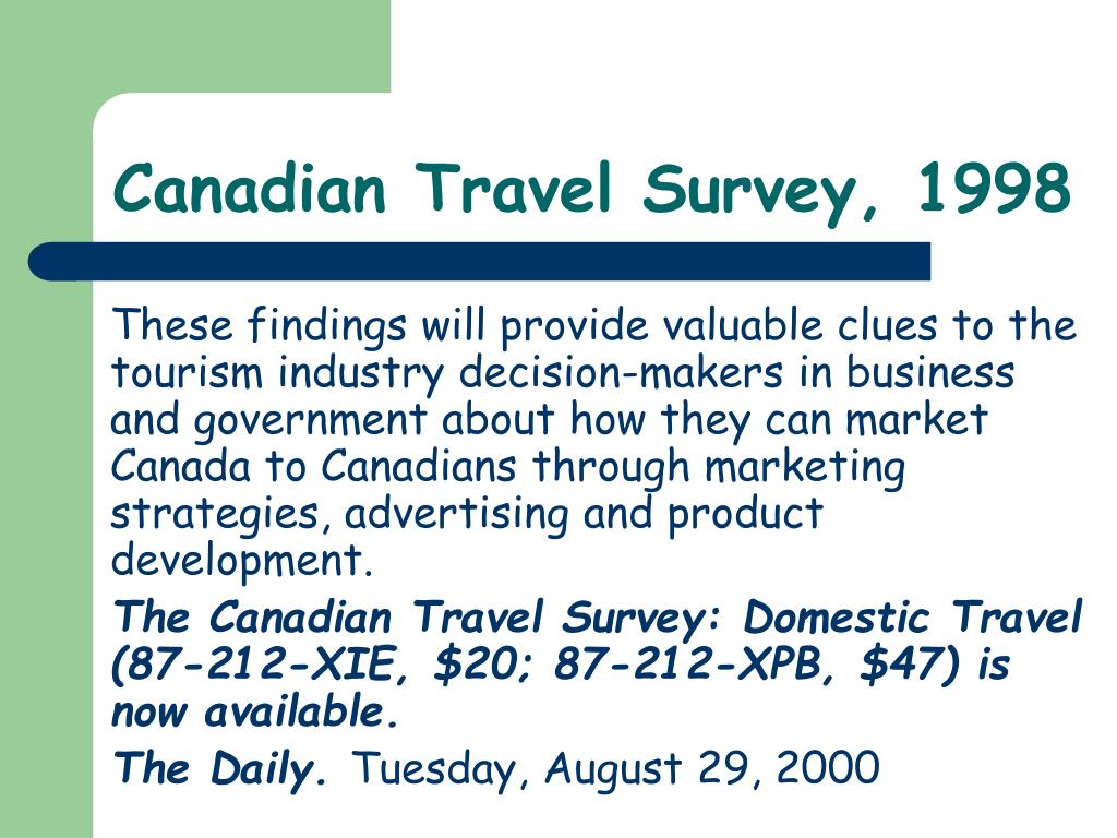 travel survey canada