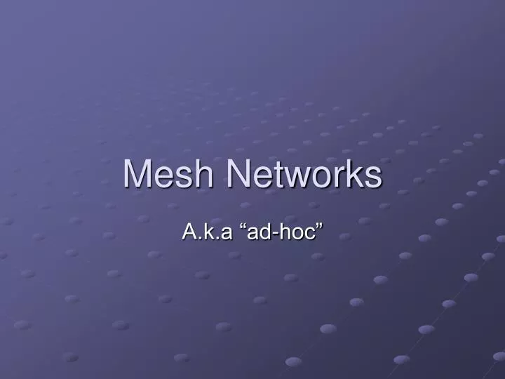 mesh networks n.