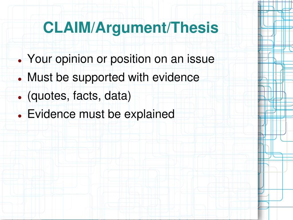 argument vs claim