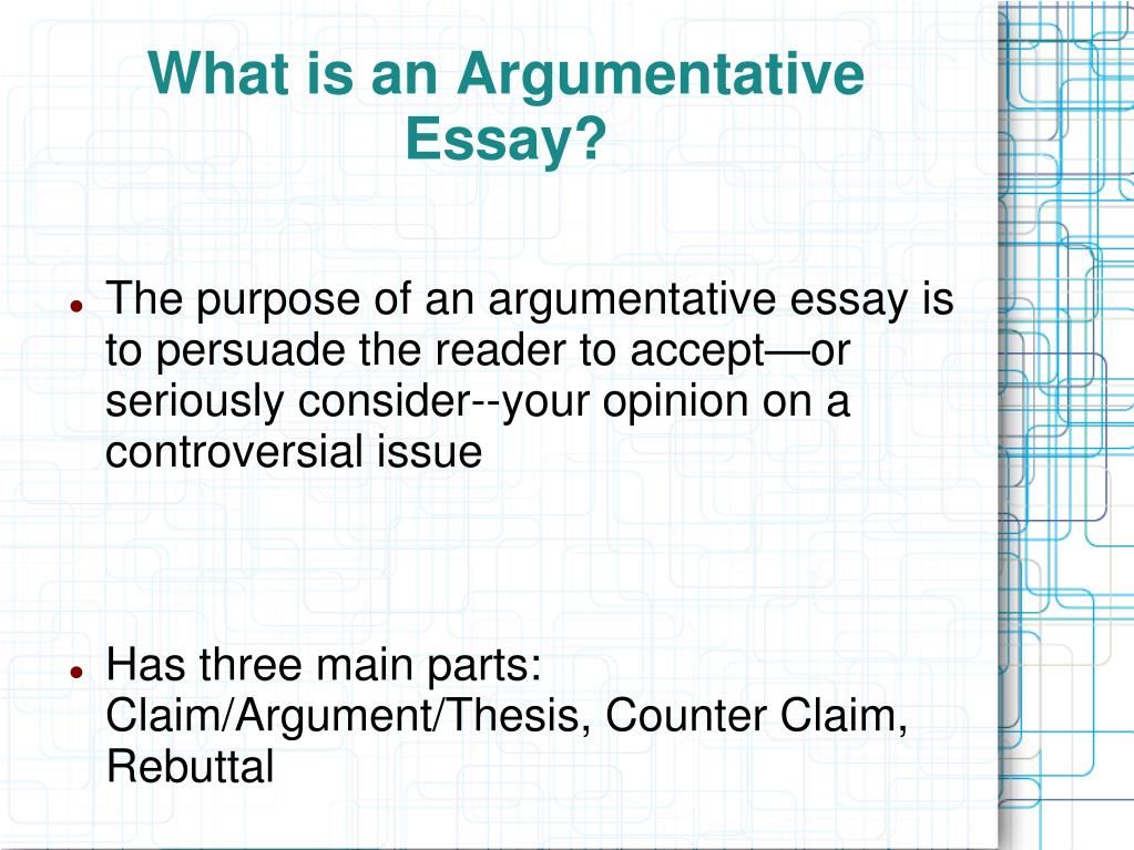 purpose of an argumentative essay
