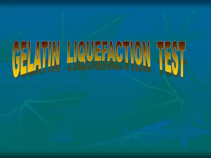 PPT GELATIN LIQUEFACTION TEST PowerPoint Presentation, free download