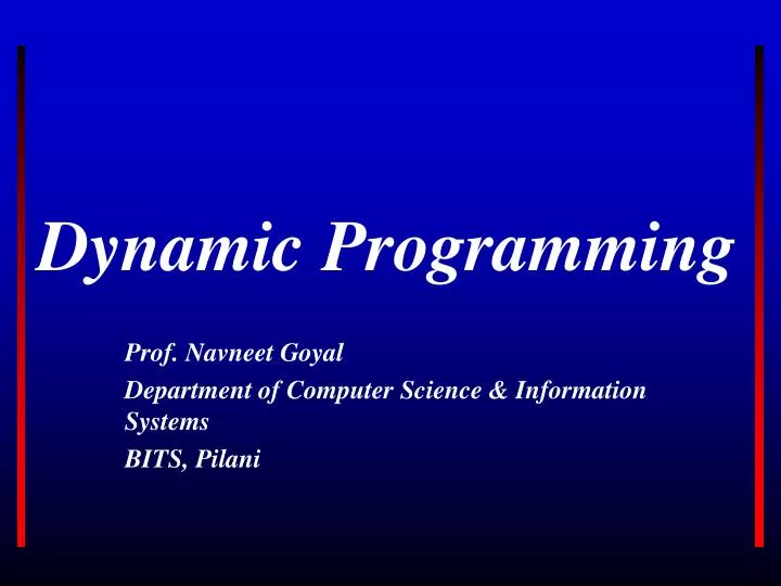 PPT - Dynamic Programming PowerPoint Presentation, free download - ID ...