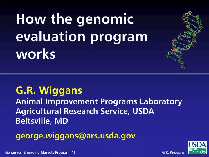 how the genomic evaluation program works n.