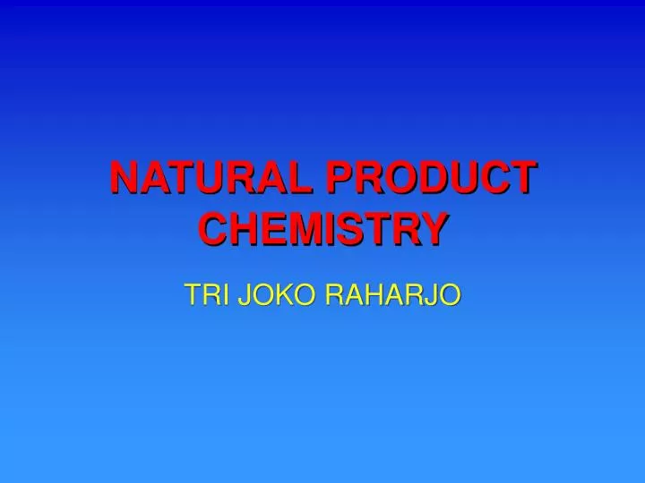 natural product chemistry n.