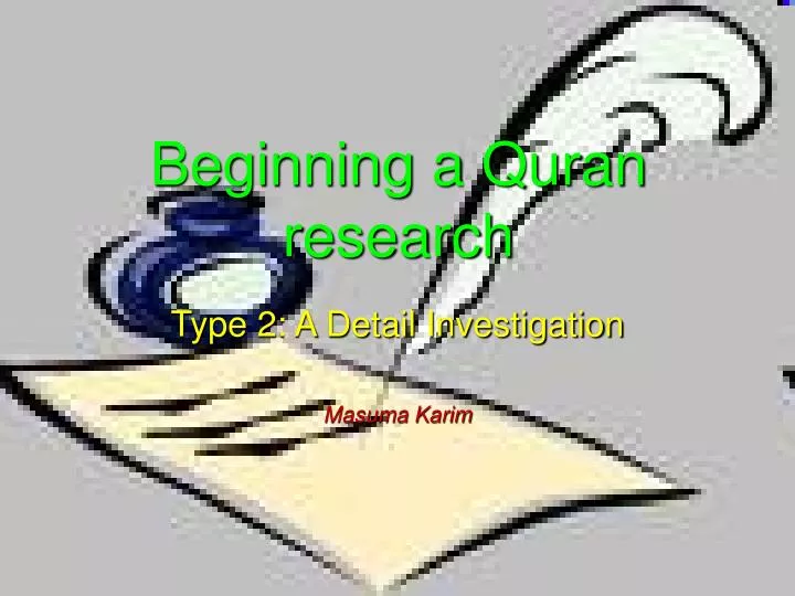 beginning a quran research n.