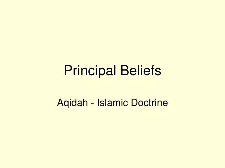 principal beliefs n.