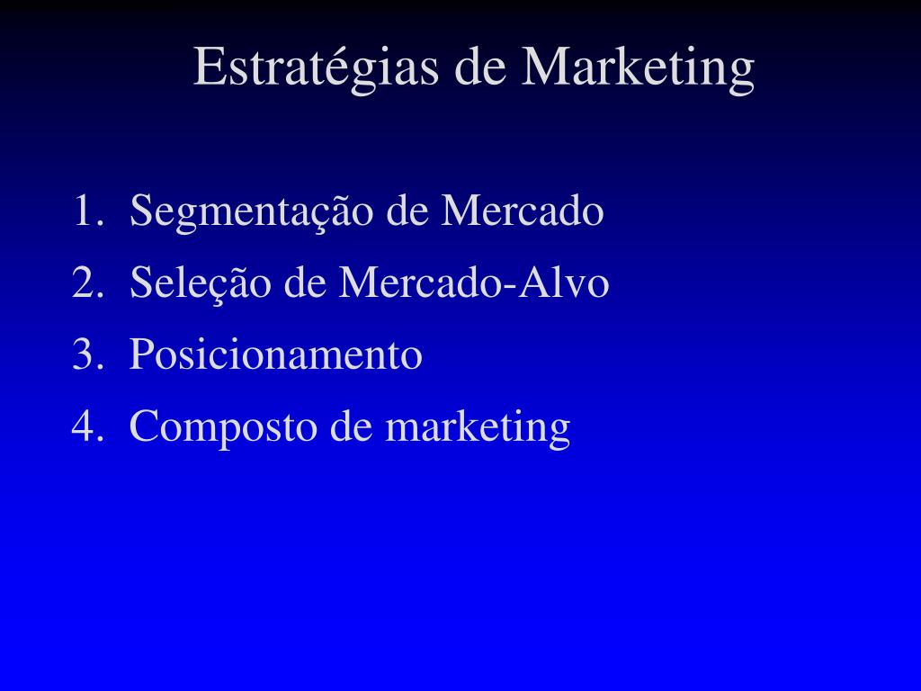 PPT - Estratégias de Segmentação de Mercado PowerPoint Presentation -  ID:3940109