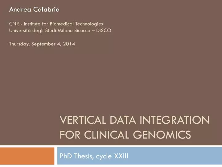 data integration phd thesis