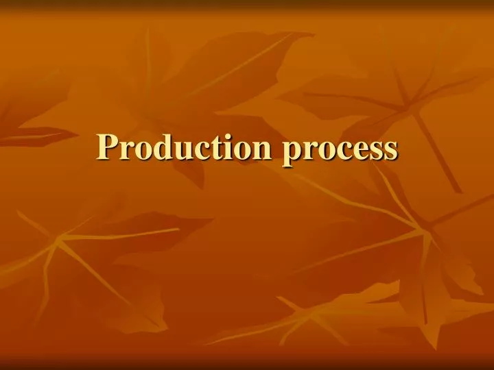 production process n.