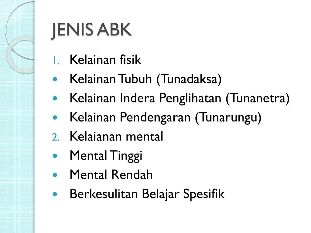 PPT - KONSEP DASAR PENDIDIKAN ANAK BERKEBUTUHAN KHUSUS PowerPoint