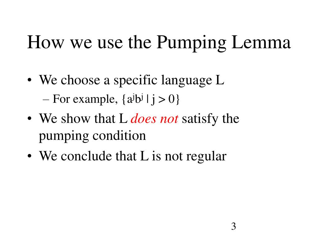 PPT Applications of pumping lemma(Dr. Torng) PowerPoint Presentation