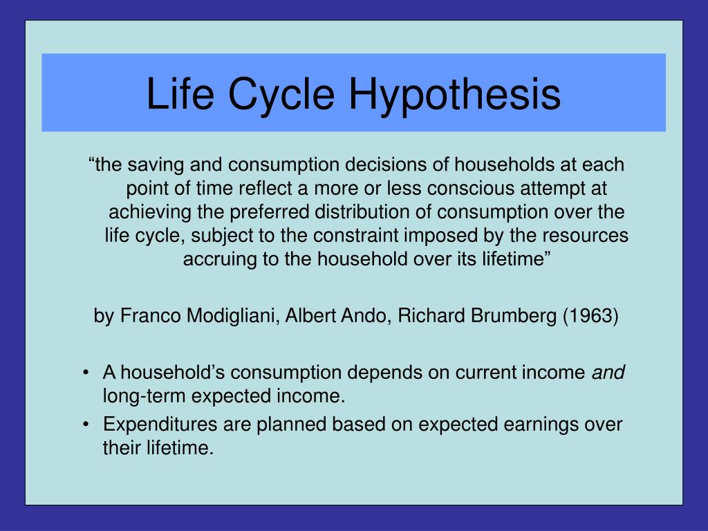 life cycle hypothesis consumption function