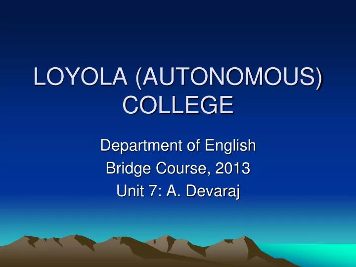 loyola autonomous college n.