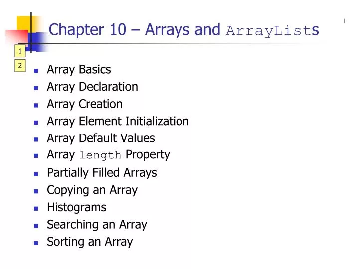 Ppt Chapter 10 Arrays And Arraylist S Powerpoint Presentation Free Download Id Ppt Chapter 10 Arrays And Arraylist S Powerpoint Presentation Free Download Id