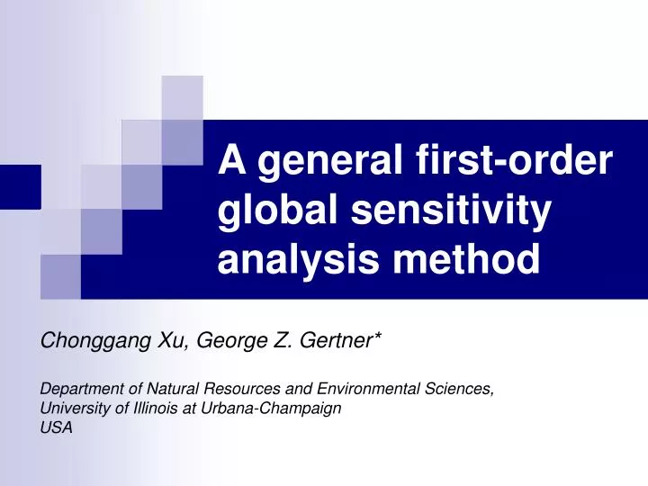 a general first order global sensitivity analysis method n.
