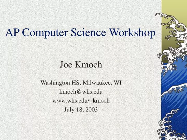 PPT - AP Computer Science Workshop PowerPoint Presentation, free ...