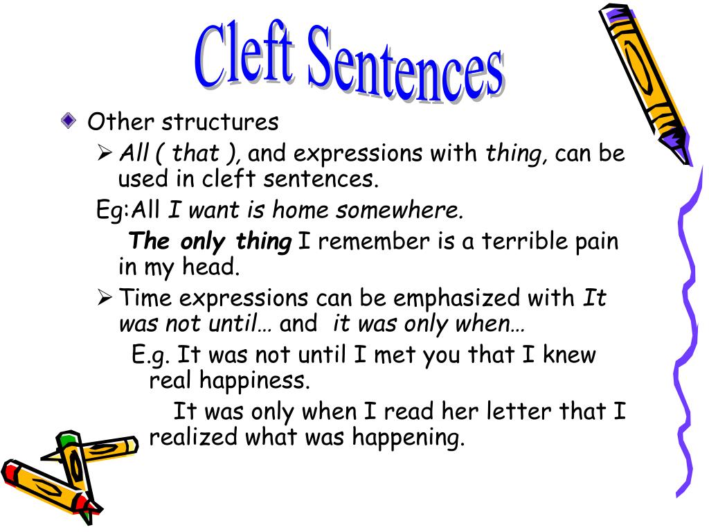 Cleft Sentences Emphasis Worksheet