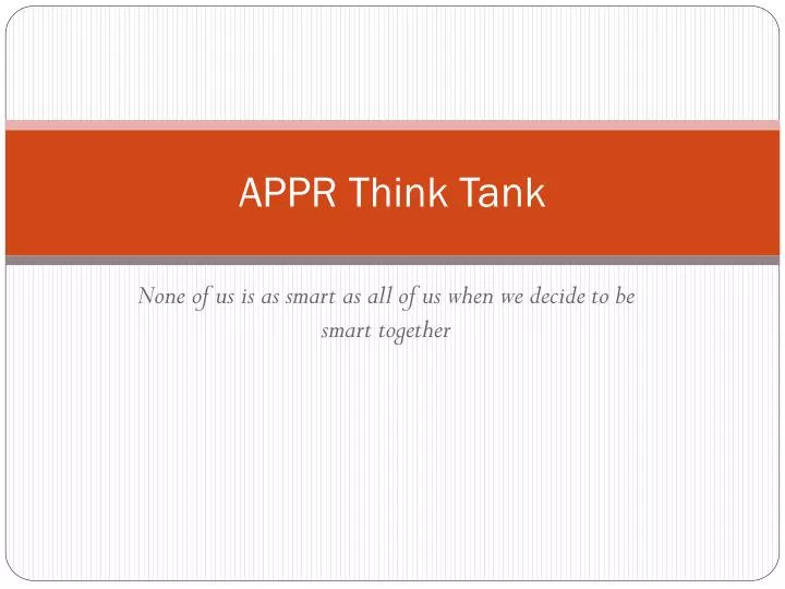 appr think tank n.