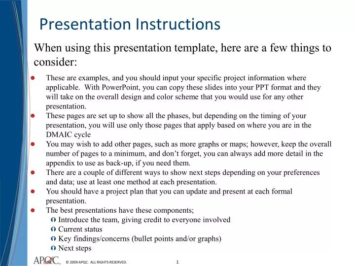 video presentation instructions