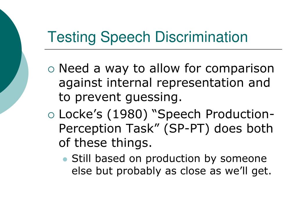 another word for speech discrimination