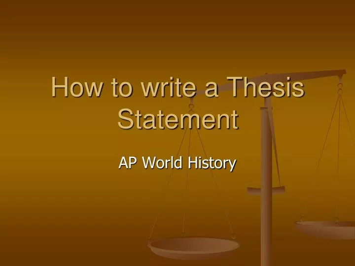 how to write a thesis statement ppt