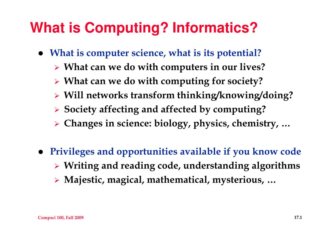 PPT - What is Computing? Informatics? PowerPoint Presentation, free  download - ID:3950163