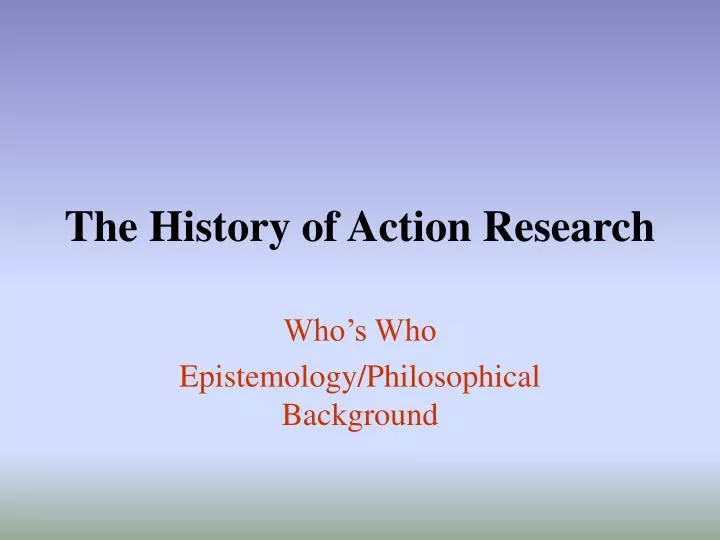 history of action research