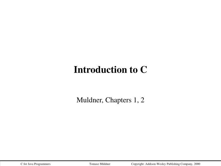 introduction to c n.