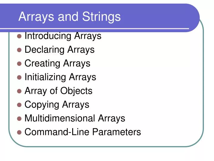 arrays and strings n.