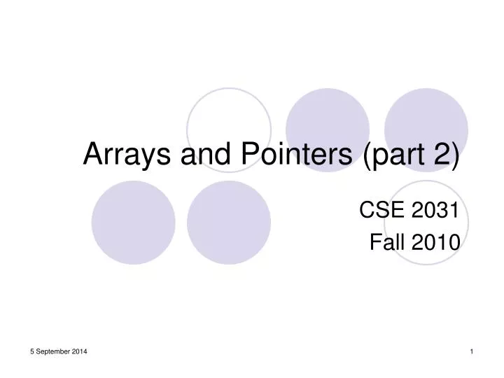 PPT - Arrays and Pointers (part 2) PowerPoint Presentation, free ...