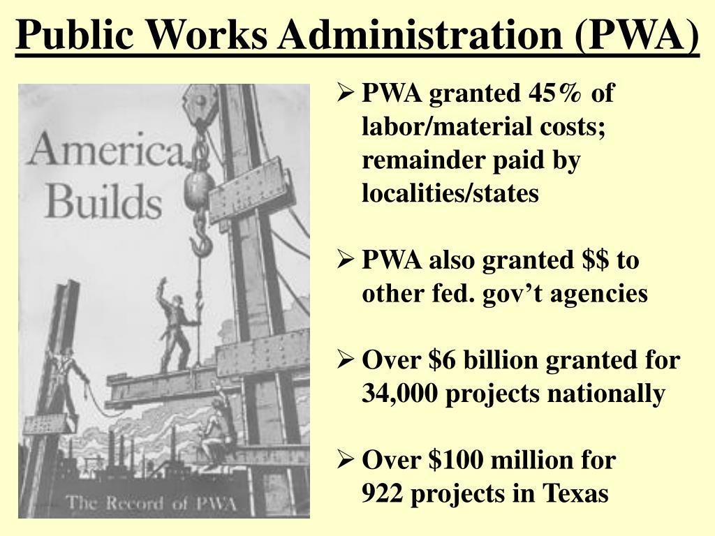 How many jobs did the public works administration created