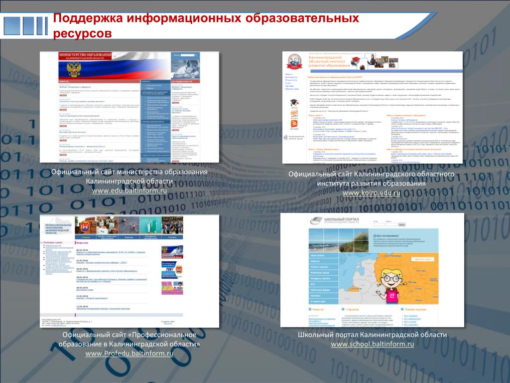 Сайт министерства образования калининградской. Министерство образования Калининградской области.