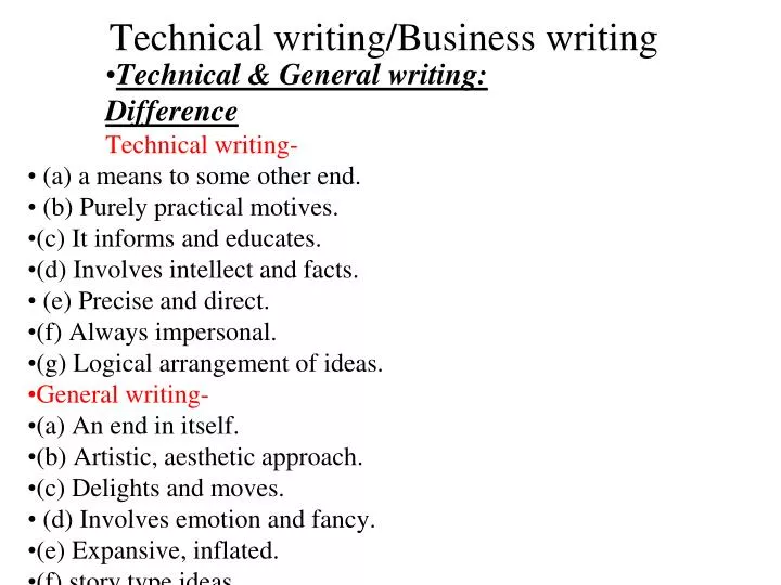 technical writing business writing n.