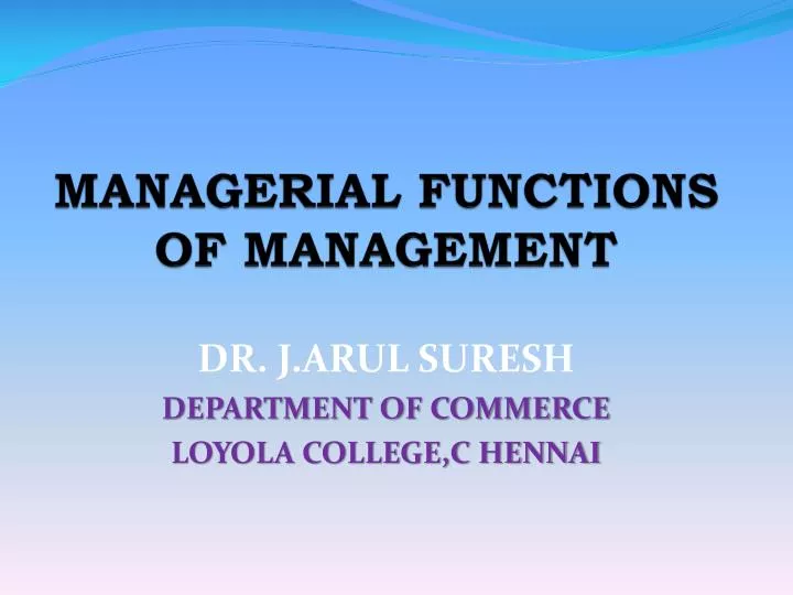 managerial functions ppt managerial functions ppt