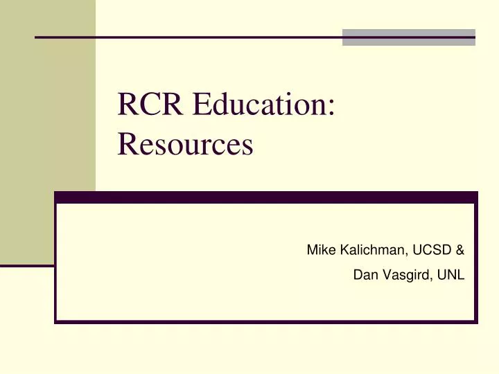rcr education resources n.