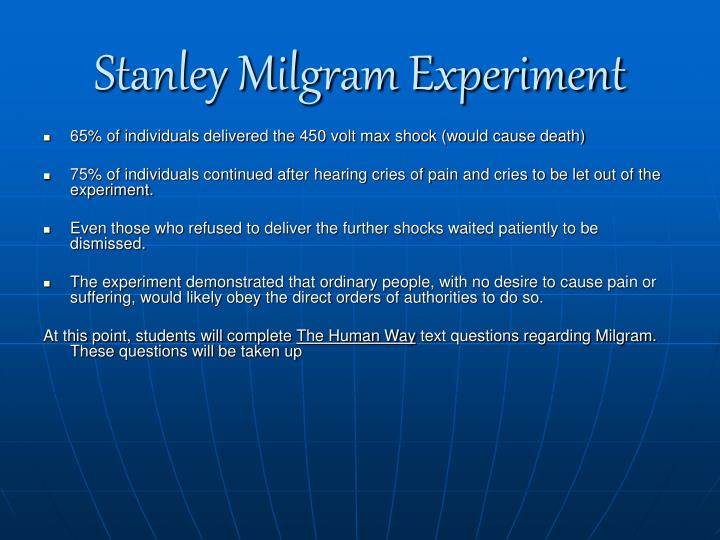 an essay in justification of stanley milgrams study on obedience The behavioral study of obedience journal of abnormal and to kurt lewin, stanley schacter, leon people who self-enhance may do so with justification,. an essay in justification of stanley milgrams study on obedience The behavioral study of obedience journal of abnormal and to kurt lewin, stanley schacter, leon people who self-enhance may do so with justification,.
